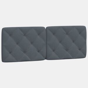 Almofadão de Cabeceira - Cabeceira de cama 140 cm veludo cinzento-escuro