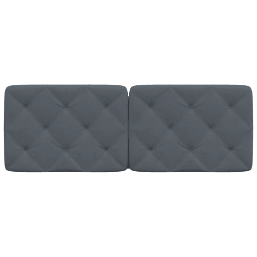 Almofadão de Cabeceira - Cabeceira de cama 140 cm veludo cinzento-escuro