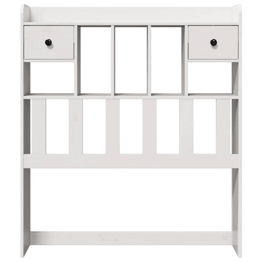 Cabeceira - Cabeceira de cama com arrumação 75 cm madeira de pinho maciça branco