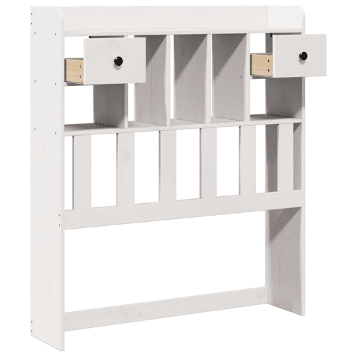 Cabeceira - Cabeceira de cama com arrumação 75 cm madeira de pinho maciça branco
