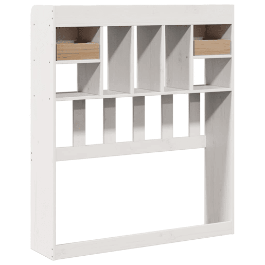 Cabeceira - Cabeceira de cama com arrumação 75 cm madeira de pinho maciça branco