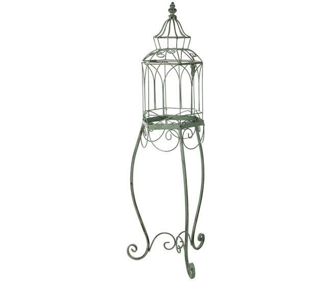 Jaula decorativa verde, 25x25x87h cm