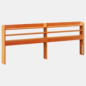 Cabeceira - Cabeceira de cama com prateleiras 200 cm pinho maciço castanho-mel