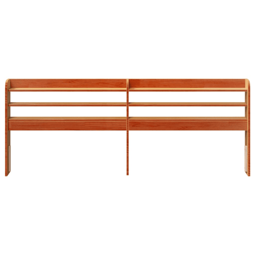 Cabeceira - Cabeceira de cama com prateleiras 200 cm pinho maciço castanho-mel Cabeceira - Cabeceira de cama com prateleiras 200 cm pinho maciço castanho-mel