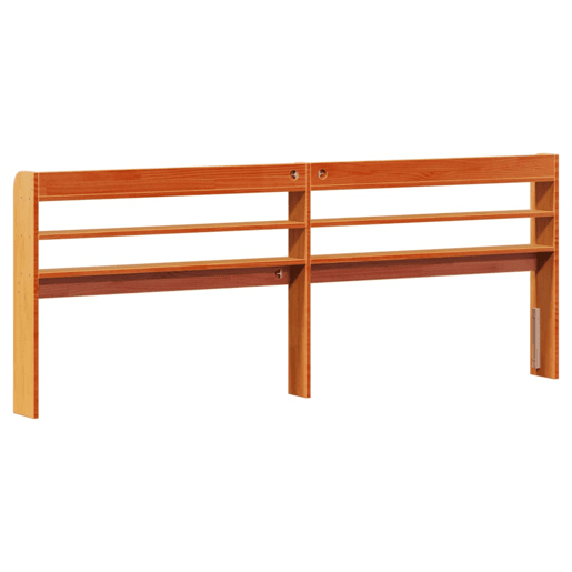 Cabeceira - Cabeceira de cama com prateleiras 200 cm pinho maciço castanho-mel Cabeceira - Cabeceira de cama com prateleiras 200 cm pinho maciço castanho-mel