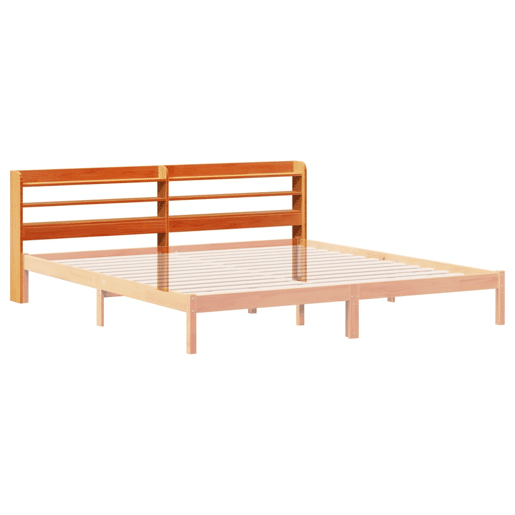 Cabeceira - Cabeceira de cama com prateleiras 200 cm pinho maciço castanho-mel Cabeceira - Cabeceira de cama com prateleiras 200 cm pinho maciço castanho-mel