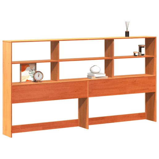 Cabeceira - Cabeceira de cama com arrumação 180 cm pinho maciço castanho-mel