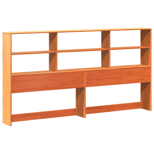 Cabeceira - Cabeceira de cama com arrumação 180 cm pinho maciço castanho-mel