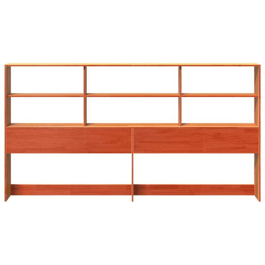 Cabeceira - Cabeceira de cama com arrumação 180 cm pinho maciço castanho-mel