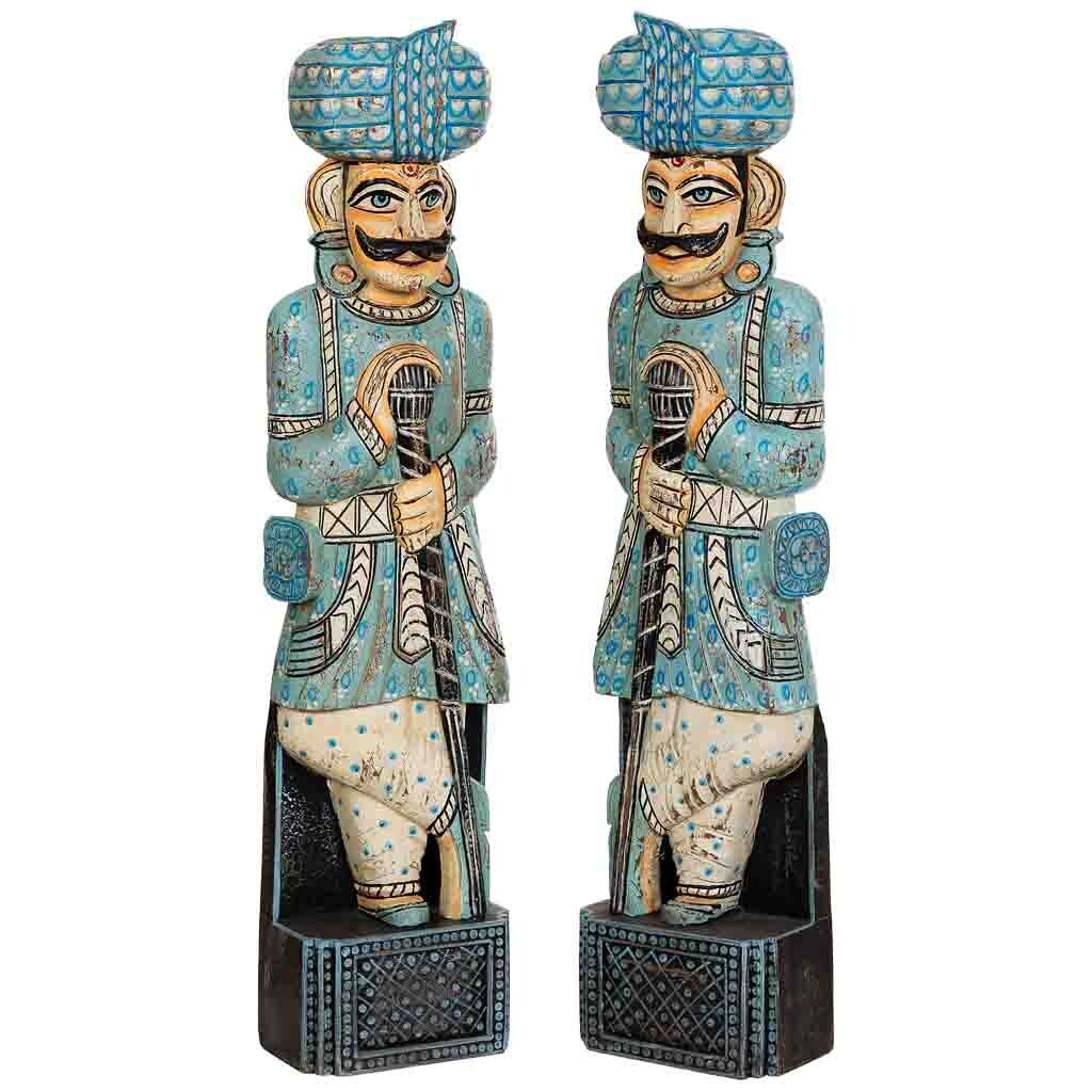 Figura decoracion de madera set de 2 piezas