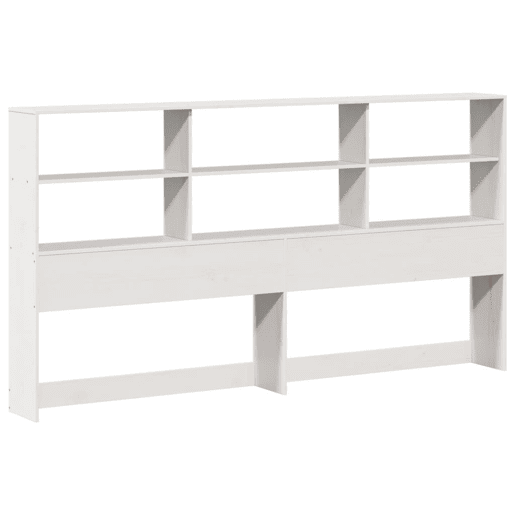 Cabeceira - Cabeceira de cama com arrumação 180 cm madeira de pinho maciça branco
