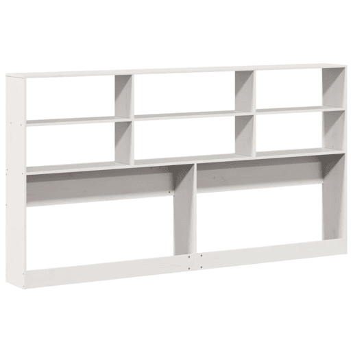 Cabeceira - Cabeceira de cama com arrumação 180 cm madeira de pinho maciça branco