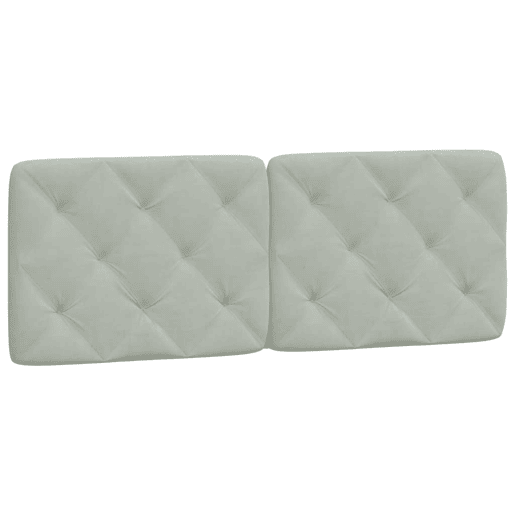 Almofadão de Cabeceira - Cabeceira de cama 140 cm veludo cinzento-claro