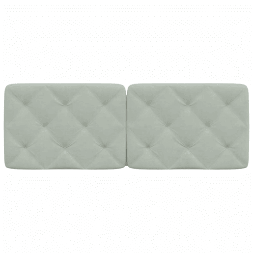 Almofadão de Cabeceira - Cabeceira de cama 140 cm veludo cinzento-claro