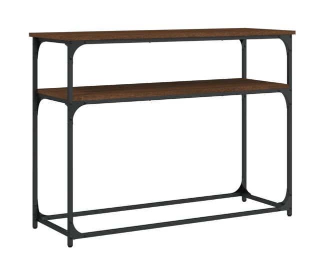 Mesa consola - mesa de entrada madera de ingeniería marrón roble 100x35,5x75 cm