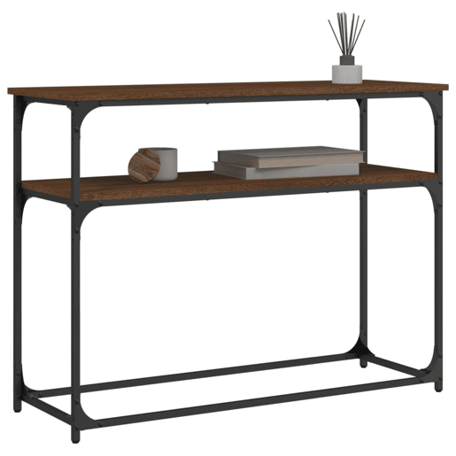 Mesa Consola - Mesa De Entrada 100x35,5x75 cm derivados madeira carvalho castanho