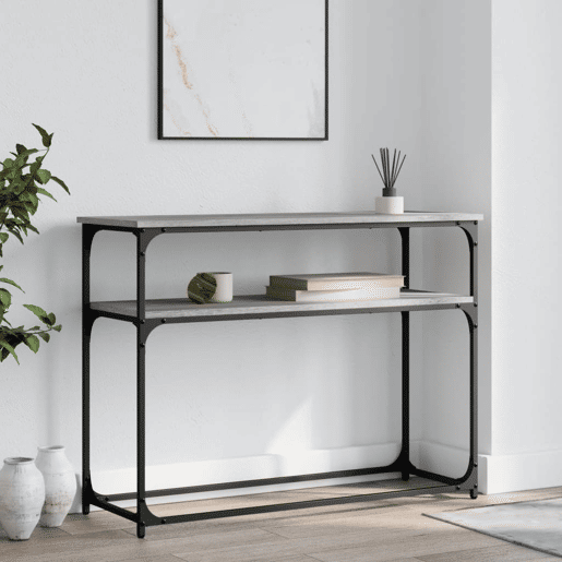 Mesa Consola - Mesa De Entrada 100x35,5x75cm derivados de madeira cinzento sonoma