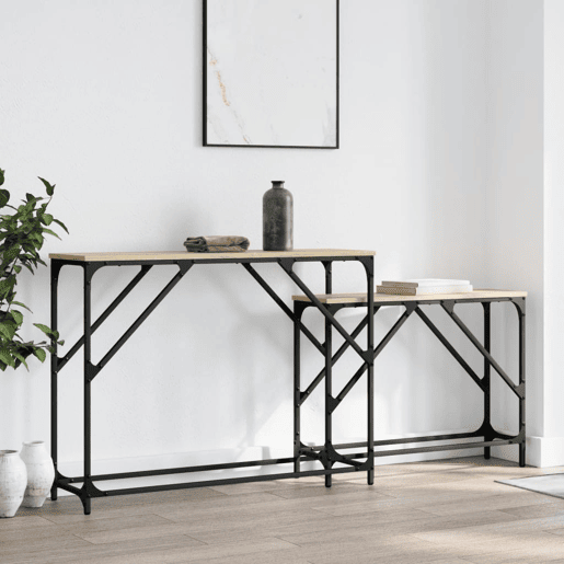 2pcs Mesas Consola - Mesas De Entrada de encastrar deriv. madeira carvalho sonoma