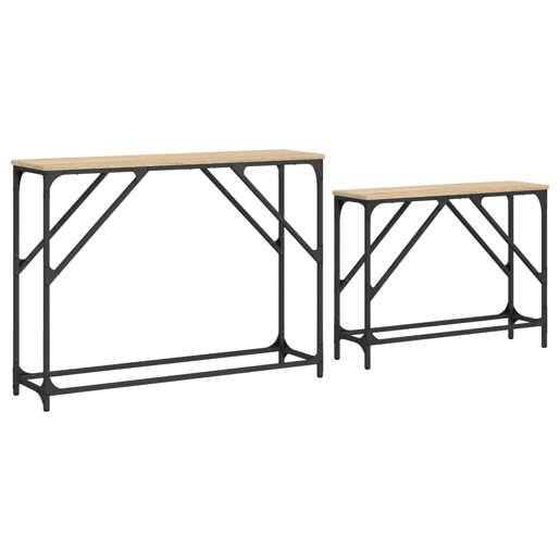 2pcs Mesas Consola - Mesas De Entrada de encastrar deriv. madeira carvalho sonoma