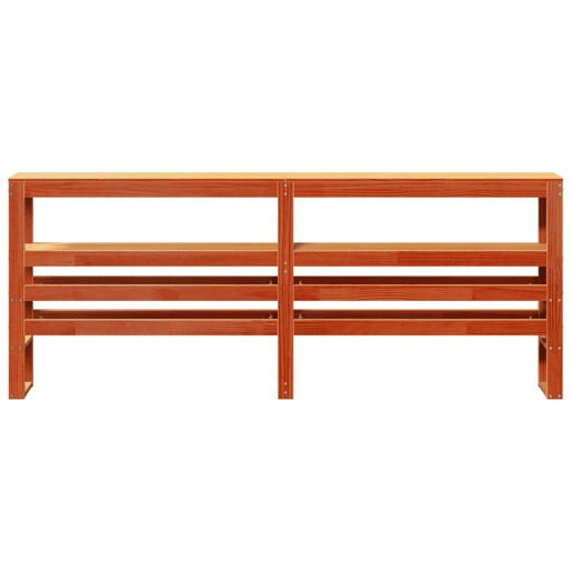 Cabeceira - Cabeceira de cama com prateleiras 200 cm pinho maciço castanho-mel Cabeceira - Cabeceira de cama com prateleiras 200 cm pinho maciço castanho-mel