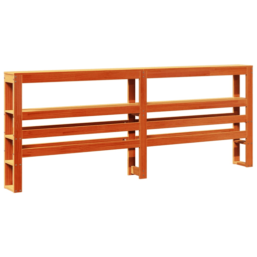 Cabeceira - Cabeceira de cama com prateleiras 200 cm pinho maciço castanho-mel Cabeceira - Cabeceira de cama com prateleiras 200 cm pinho maciço castanho-mel