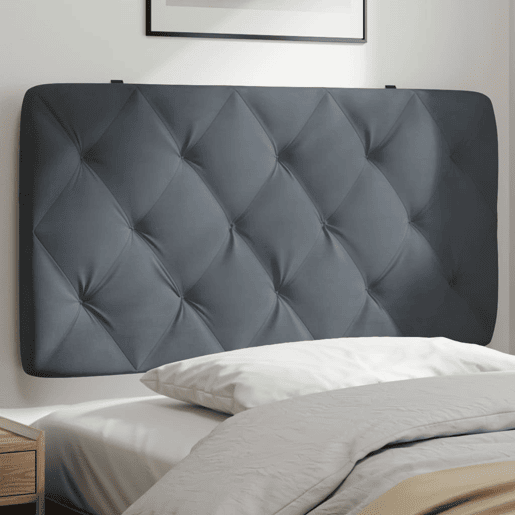 Almofadão de Cabeceira - Cabeceira de cama 100 cm veludo cinzento-escuro