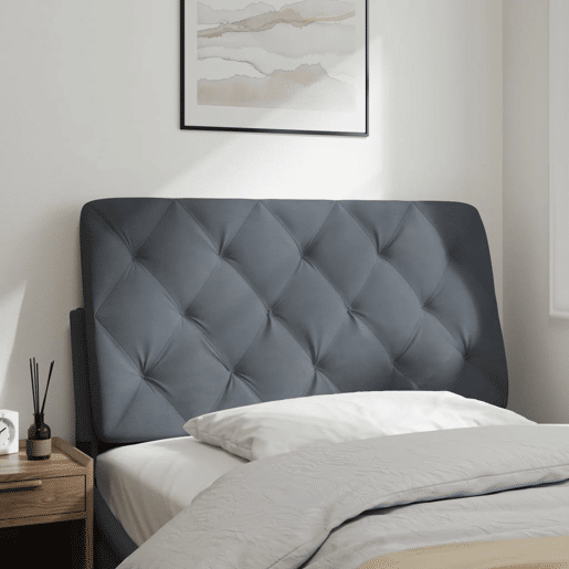 Almofadão de Cabeceira - Cabeceira de cama 100 cm veludo cinzento-escuro
