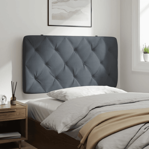 Almofadão de Cabeceira - Cabeceira de cama 100 cm veludo cinzento-escuro