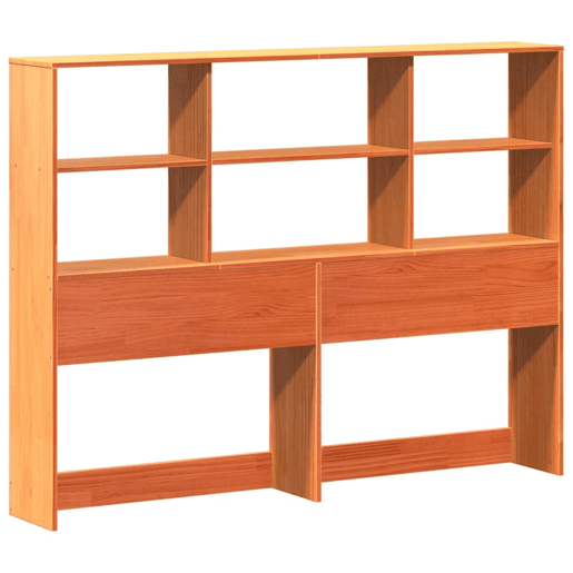 Cabeceira - Cabeceira de cama com arrumação 135 cm pinho maciço castanho-mel