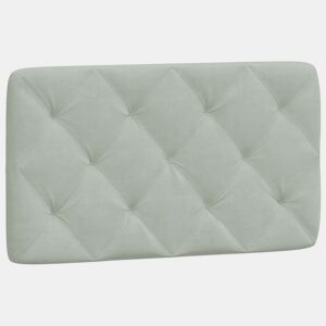 Almofadão de Cabeceira - Cabeceira de cama 90 cm veludo cinzento-claro