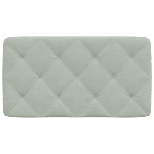 Almofadão de Cabeceira - Cabeceira de cama 90 cm veludo cinzento-claro