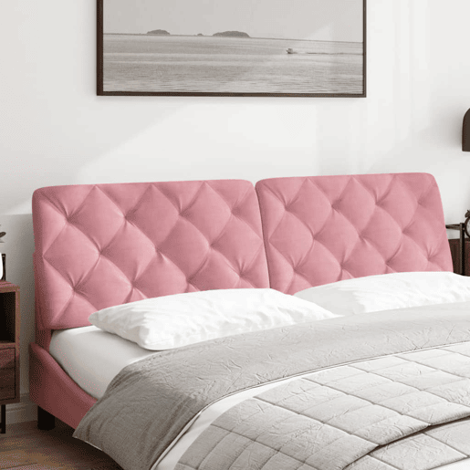 Almofadão de Cabeceira - Cabeceira de cama 180 cm veludo rosa