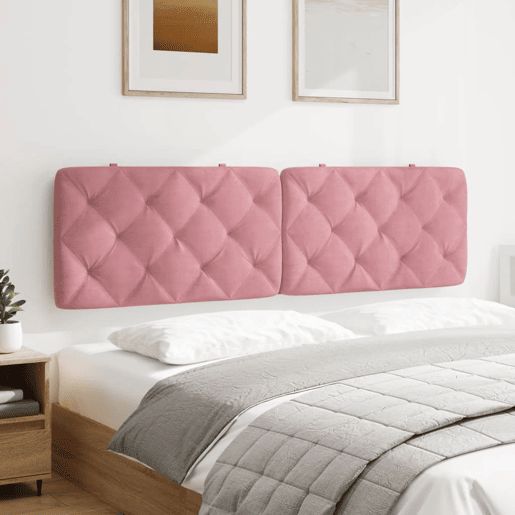 Almofadão de Cabeceira - Cabeceira de cama 180 cm veludo rosa