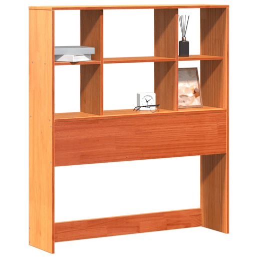 Cabeceira - Cabeceira de cama com arrumação 100 cm pinho maciço castanho-mel