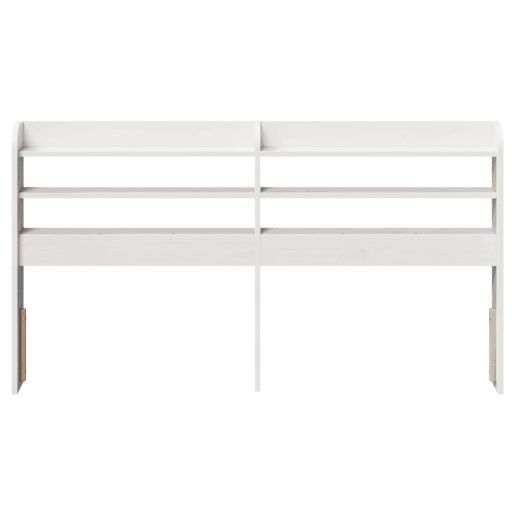 Cabeceira - Cabeceira de cama com prateleiras 135 cm madeira de pinho maciça branco
