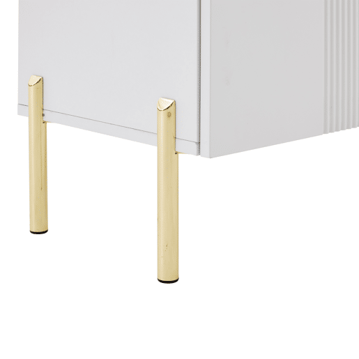 Armário de arrumação multifuncional moderno 160x35x100 - 4 portas abertas e fechadas - branco Armário de arrumação multifuncional moderno 160x35x100 - 4 portas abertas e fechadas - branco
