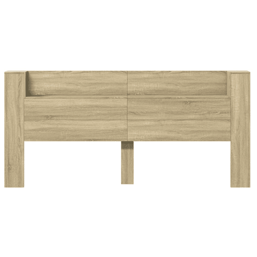 Armário Cabeceira - Cabeceira de cama c luzes LED 220x16,5x103,5cm carvalho sonoma