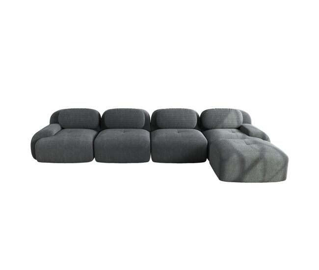Sofá esquineros 4 plazas - 32d acolchado de alta elasticidad, antideslizante, con chaiselongue, reposabrazos extra anchos, combinable - gris