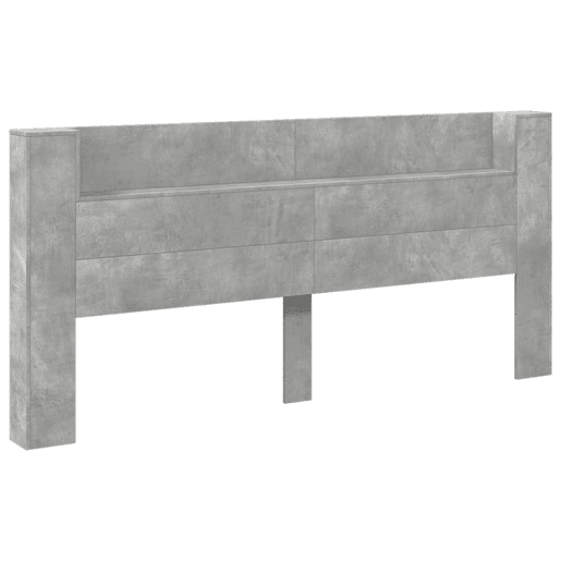 Armário Cabeceira - Cabeceira de cama c luzes LED 220x16,5x103,5 cm cinza cimento