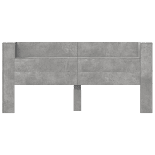 Armário Cabeceira - Cabeceira de cama c luzes LED 220x16,5x103,5 cm cinza cimento