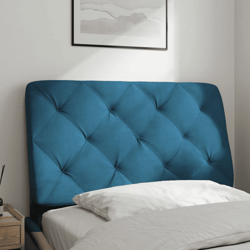Almofadão de Cabeceira - Cabeceira de cama 90 cm veludo azul