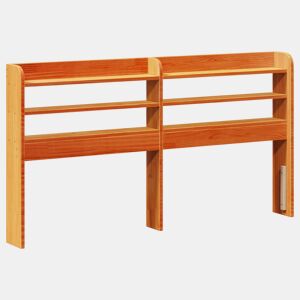 Cabeceira - Cabeceira de cama com prateleiras 150 cm pinho maciço castanho-mel