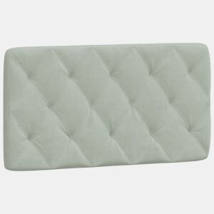 Almofadão de Cabeceira - Cabeceira de cama 100 cm veludo cinzento-claro