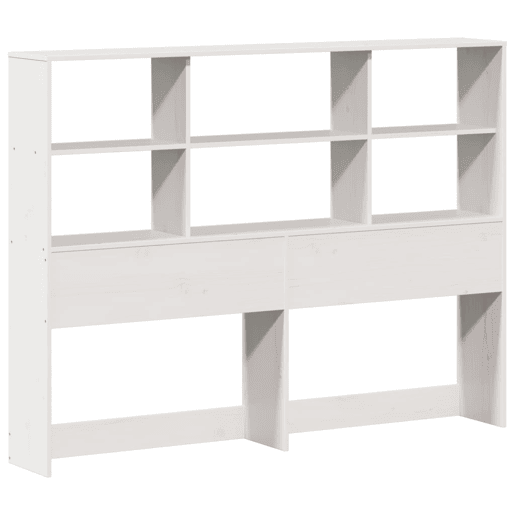 Cabeceira - Cabeceira de cama com arrumação 160 cm madeira de pinho maciça branco