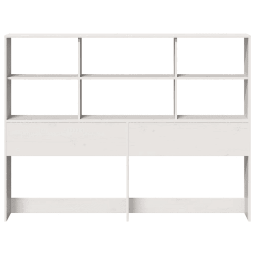 Cabeceira - Cabeceira de cama com arrumação 160 cm madeira de pinho maciça branco