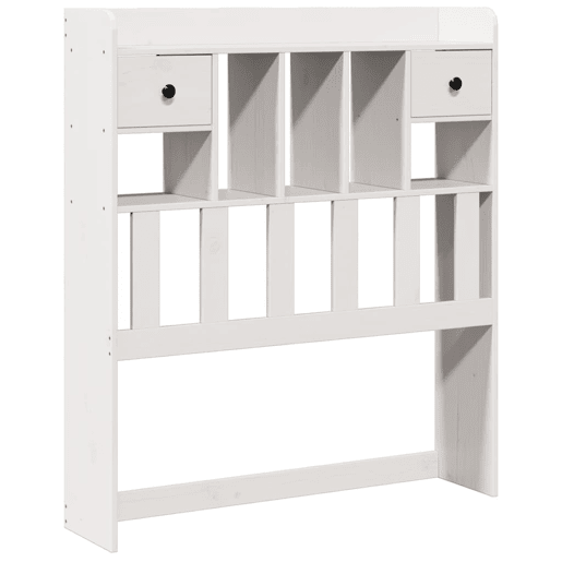Cabeceira - Cabeceira de cama com arrumação 90 cm madeira de pinho maciça branco
