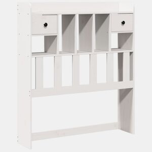 Cabeceira - Cabeceira de cama com arrumação 90 cm madeira de pinho maciça branco