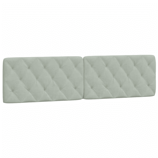Almofadão de Cabeceira - Cabeceira de cama 200 cm veludo cinzento-claro