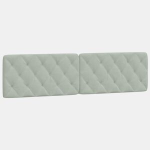 Almofadão de Cabeceira - Cabeceira de cama 200 cm veludo cinzento-claro