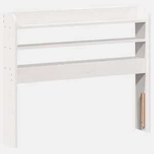 Cabeceira - Cabeceira de cama com prateleiras 75 cm madeira de pinho maciça branco